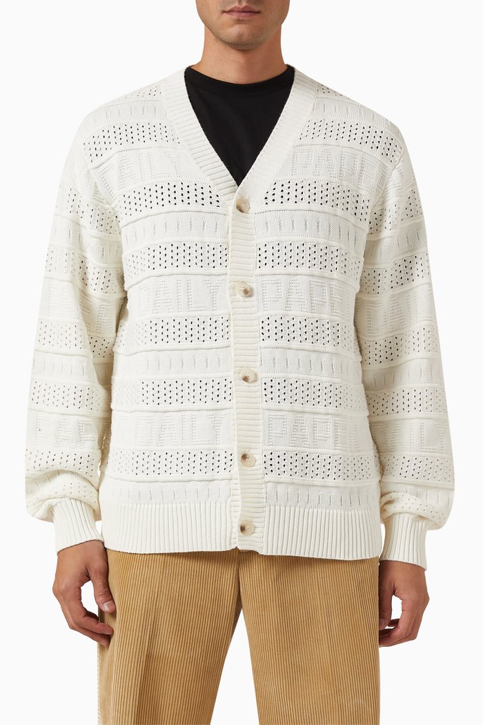 

Rajih Logo Cardigan in Cotton-knit, Neutral