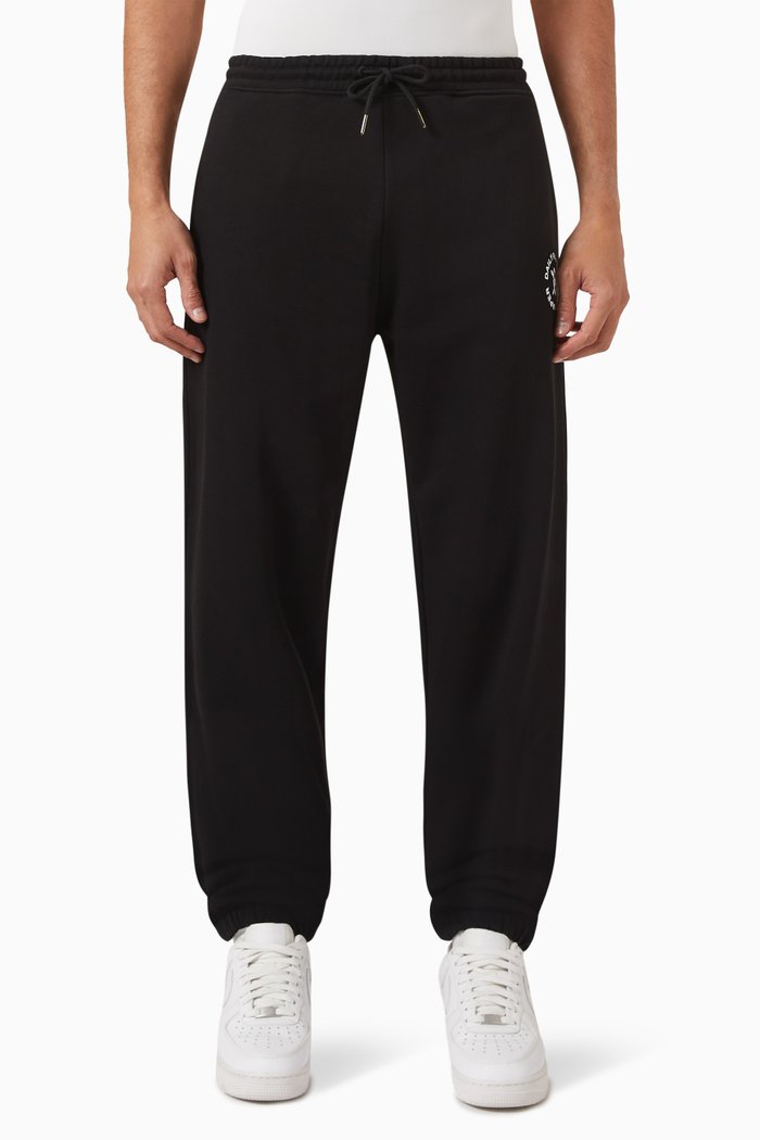 

Circle Logo Sweatpants in Brushed Fleece, Black