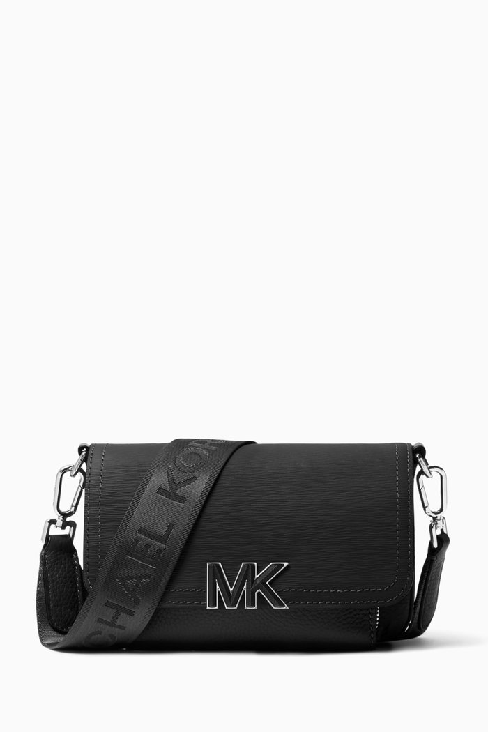 

Hudson Crossbody Bag in Leather, Black