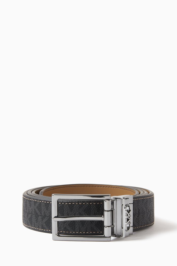 

Reversible Logo Belt in Coated Canvas & Leather, Yellow
