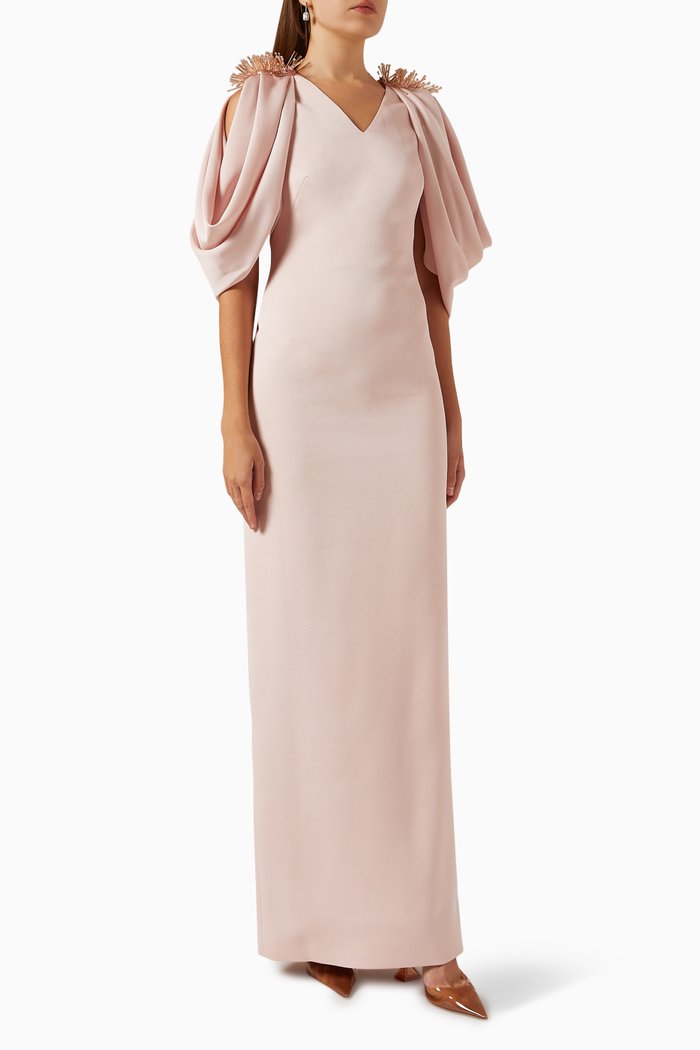 

Anjeliq Maxi Dress in Crepe, Pink