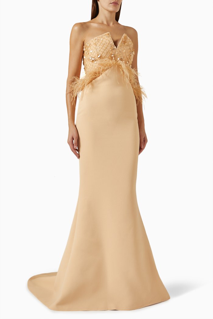 

Riko Maxi Dress in Crepe, Neutral