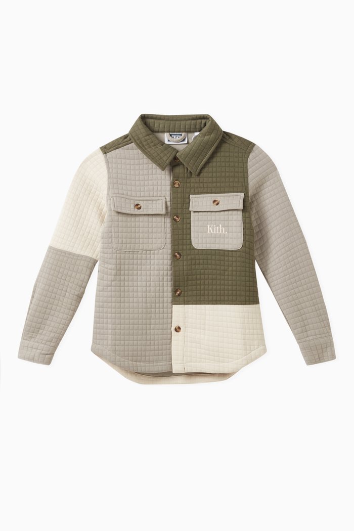

Colour-Block Apollo Shirt in Quilted-jersey, Grey