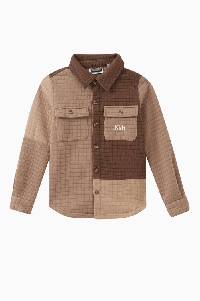 

Colour-Block Apollo Shirt in Quilted-jersey, Brown