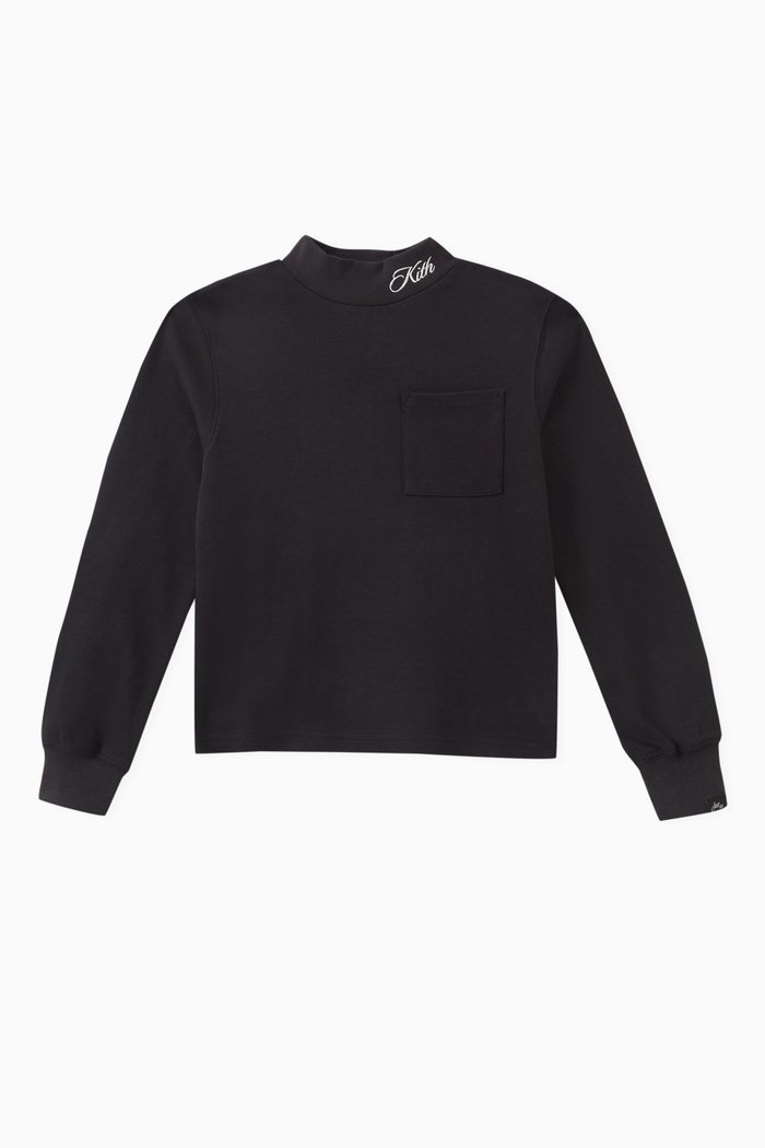 

Classic Mockneck T-shirt in Cotton, Black