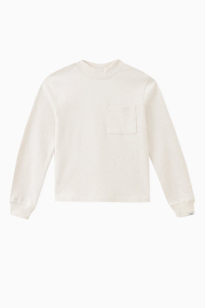 

Classic Mockneck T-shirt in Cotton, Grey