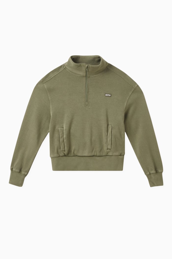 

Hunter Quarter Zip Sweatshirt in Cotton, Green