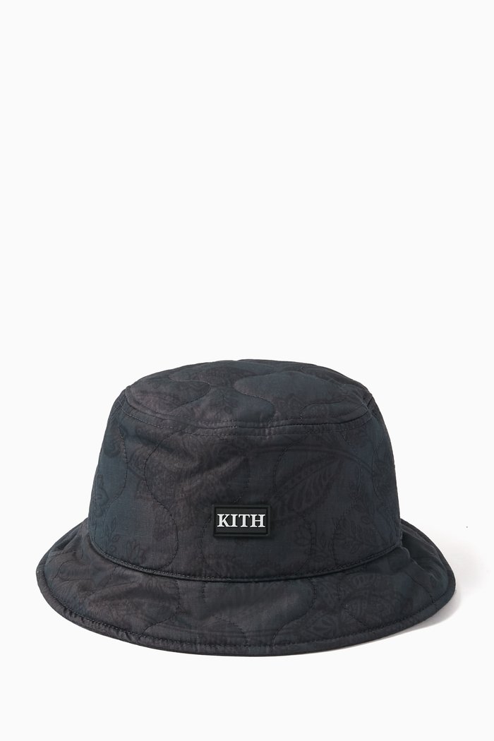 

Quilted Logo-patch Bucket Hat in Cotton, Black