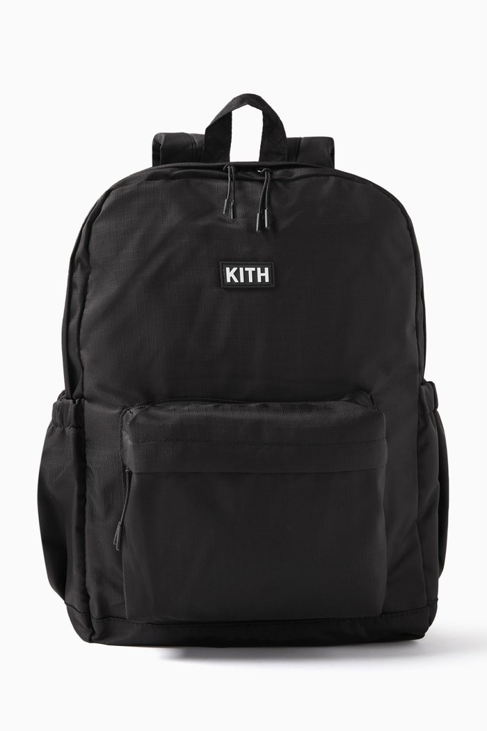 Logo Patch Backpack in Nylon, Black