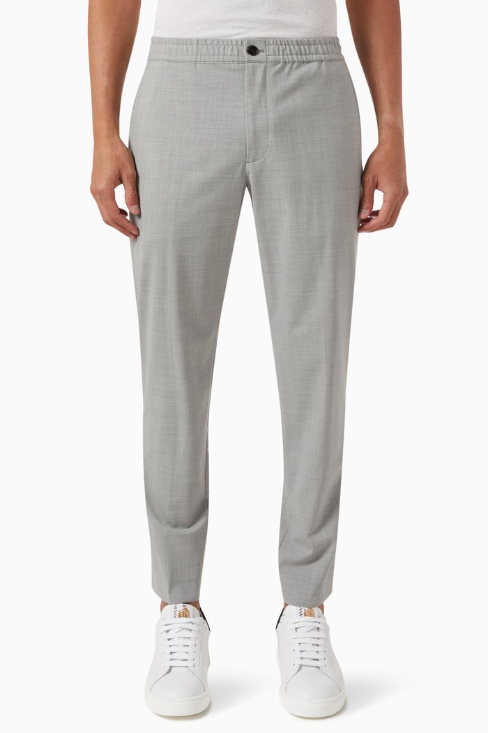 

Larin Drawstring Pants in Stretch Wool, Grey