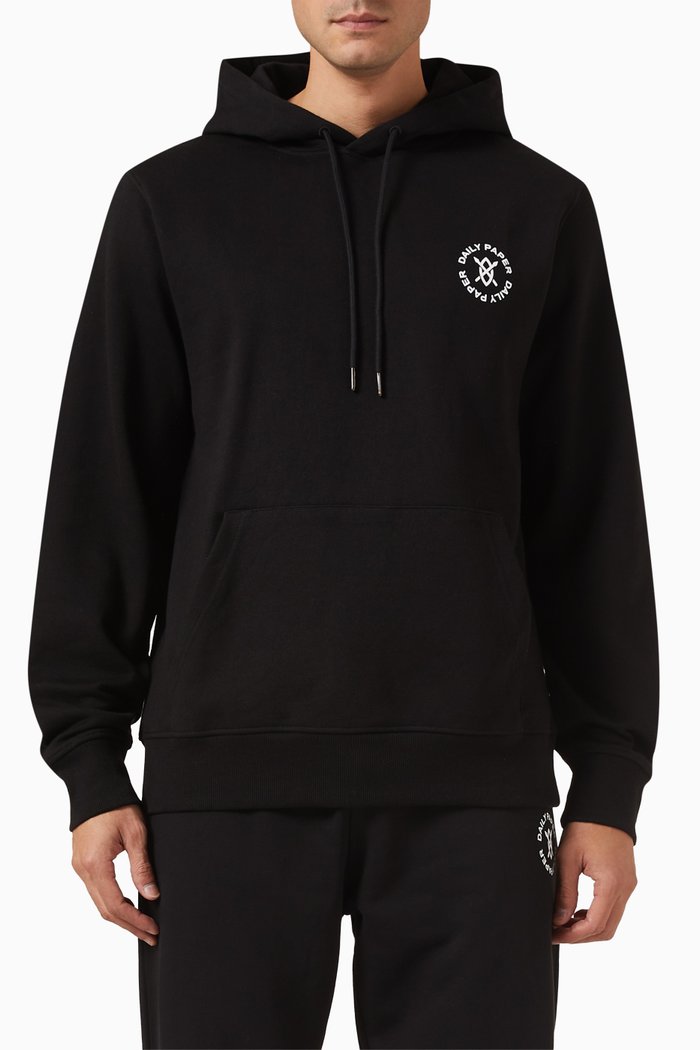 

Circle Logo Hoodie in Brushed-fleece, Black