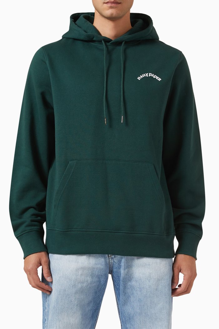 

Rachard Logo Hoodie in Brushed-fleece, Green