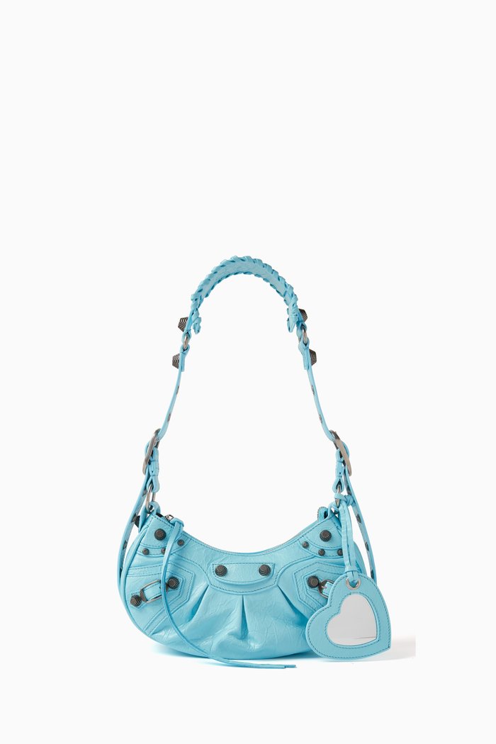 

XSmall Le Cagole Shoulder Bag in Arena Lambskin, Blue