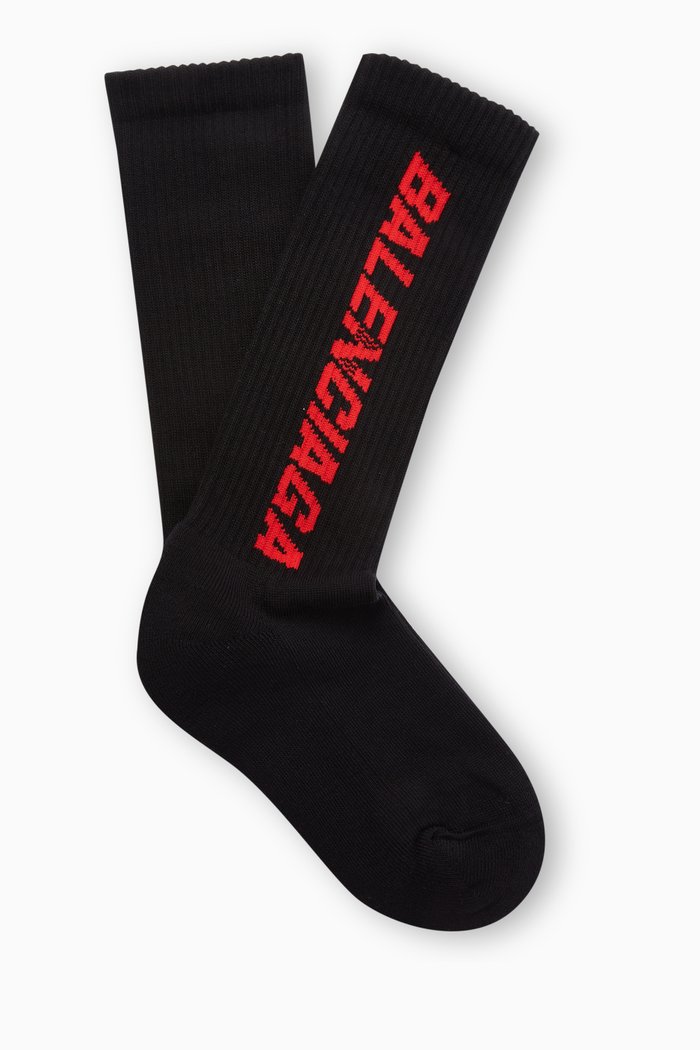 

Racer Logo Socks in Cotton-blend, Black
