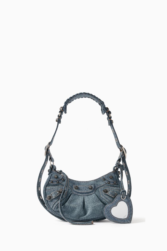 

Le Cagole XS Shoulder Bag in BB Monogram Denim, Blue