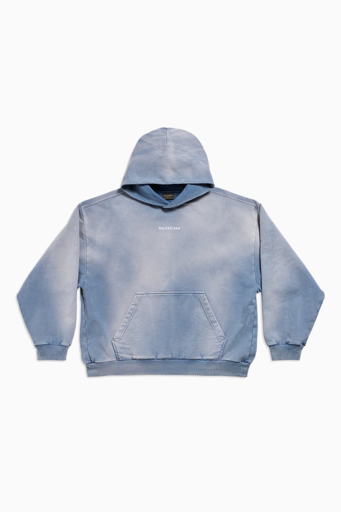 

Logo Embroidered Hoodie in Cotton, Blue