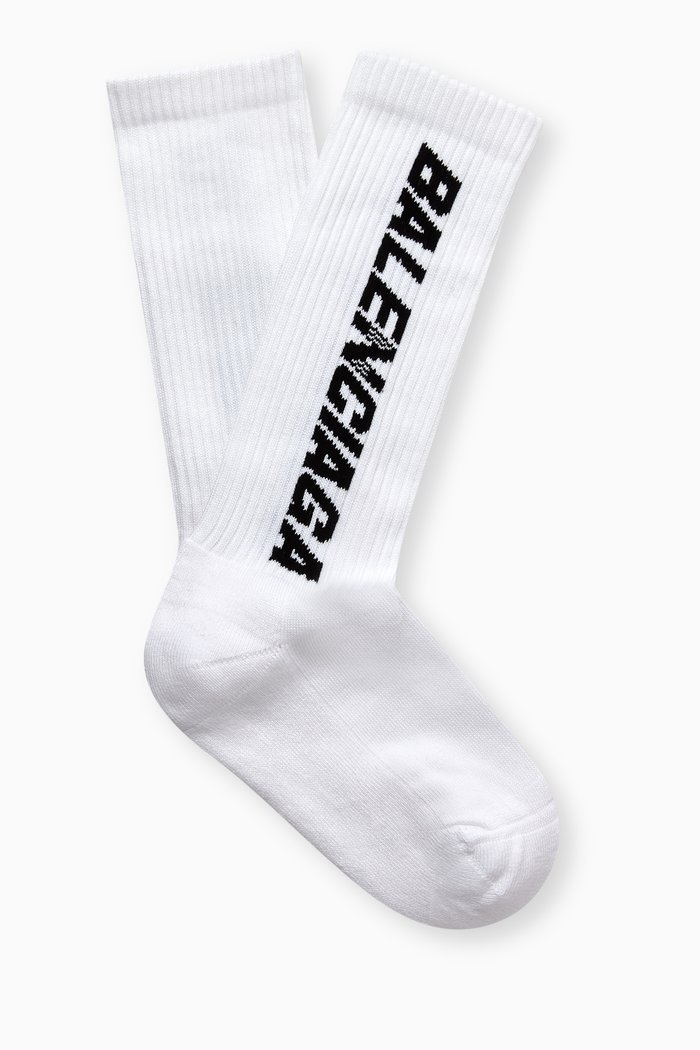 

Racer Logo Socks in Cotton-blend, White