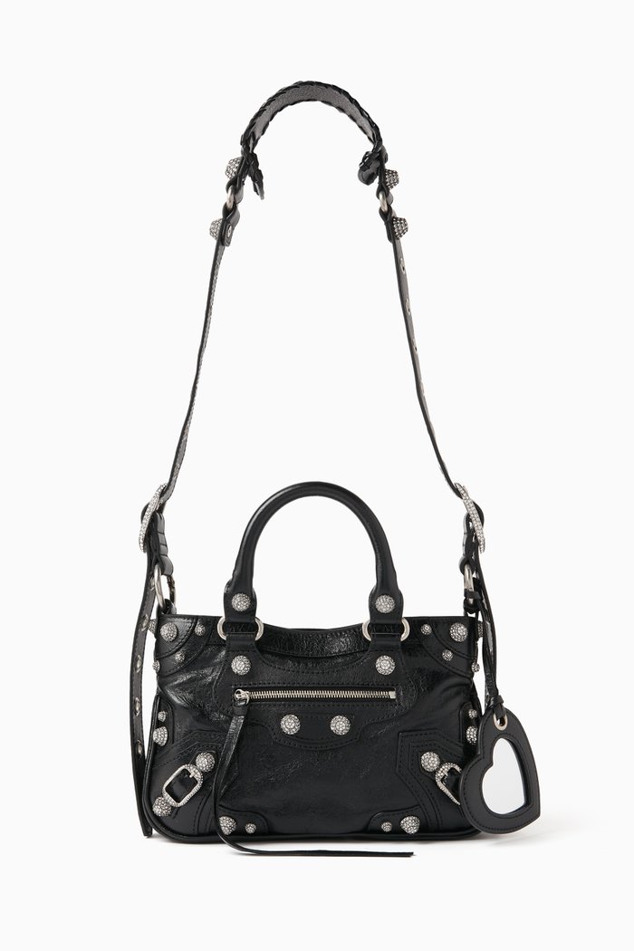 

Small Neo Cagole Tote Bag in Arena Lambskin, Black