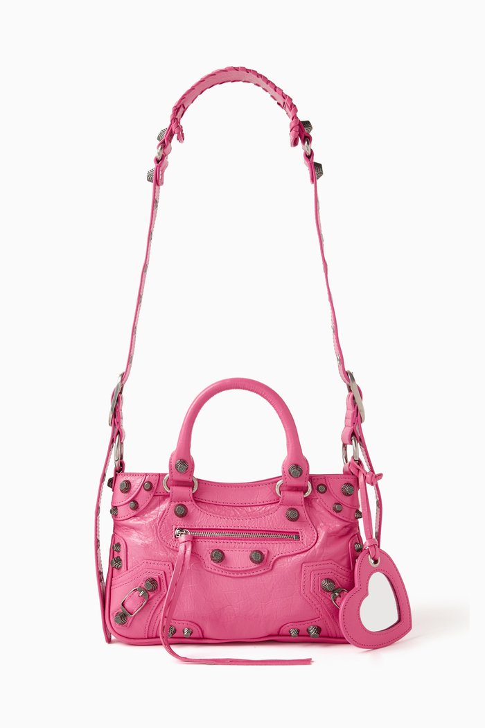 

Small Neo Cagole Tote Bag in Arena Lambskin, Pink