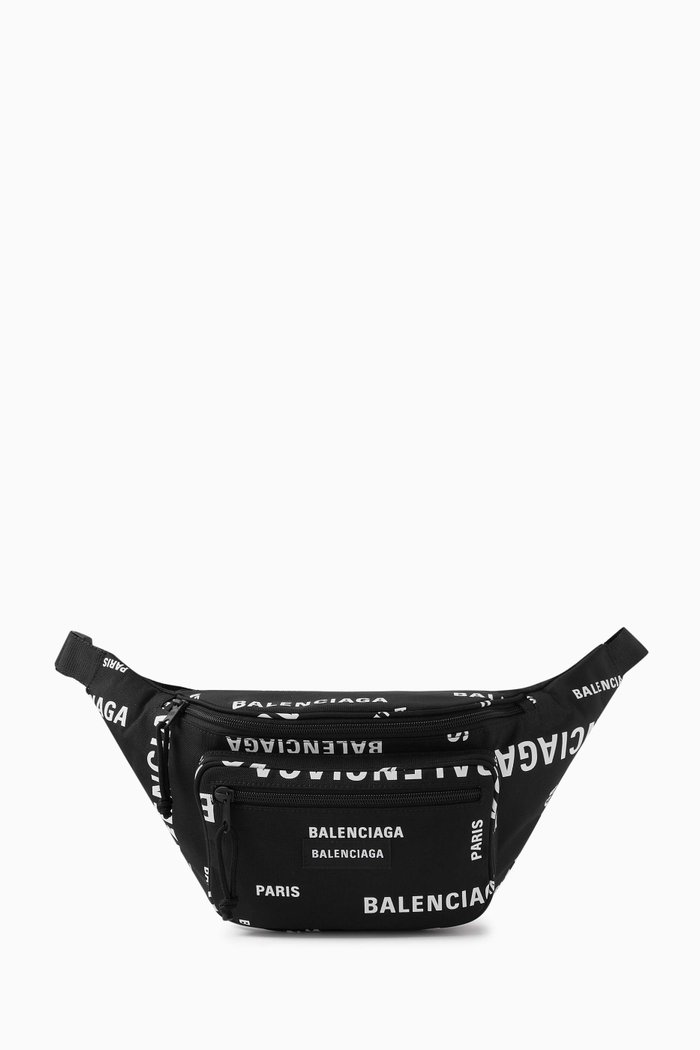 

Explorer Bal Paris Print Belt Bag in Recycled Nylon, Black