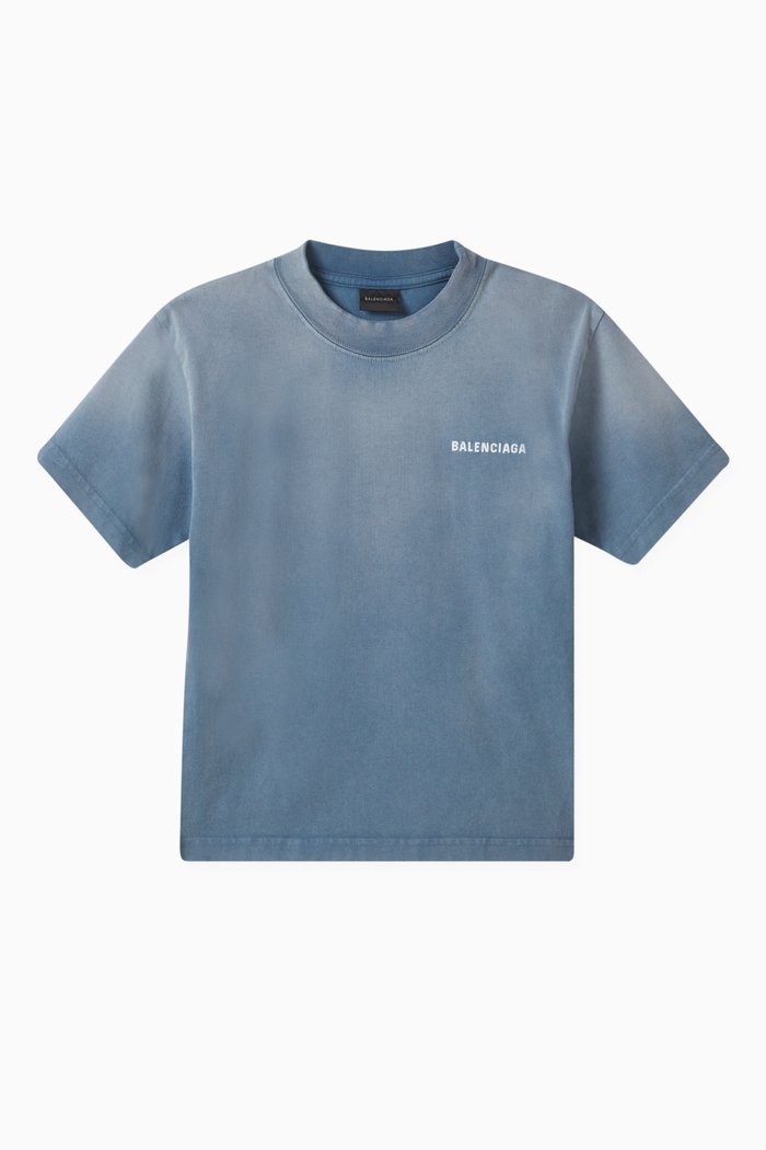 

Logo Print T-Shirt in Cotton, Blue