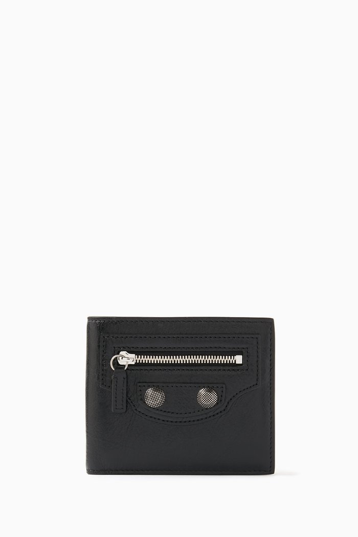 

Le Cagole Bi-fold Square Wallet in Leather, Black