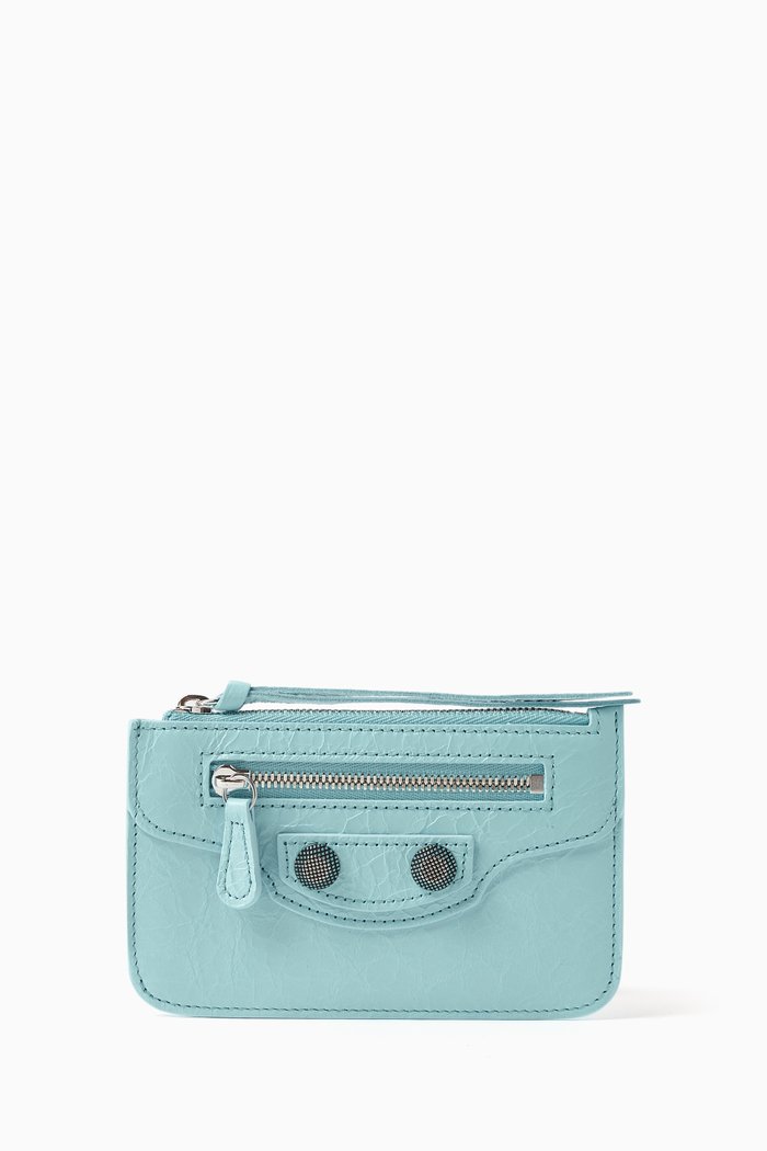

Le Cagole Long Coin & Card Holder in Arena Lambskin, Blue