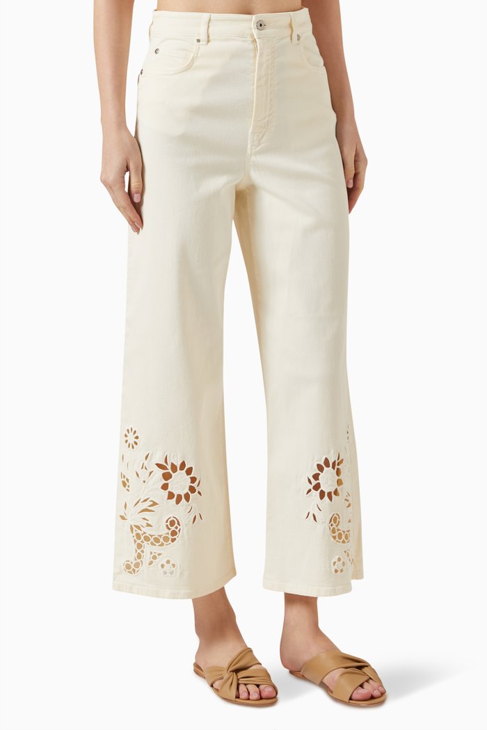 

Egizio High-waist Pants in Cotton, Neutral