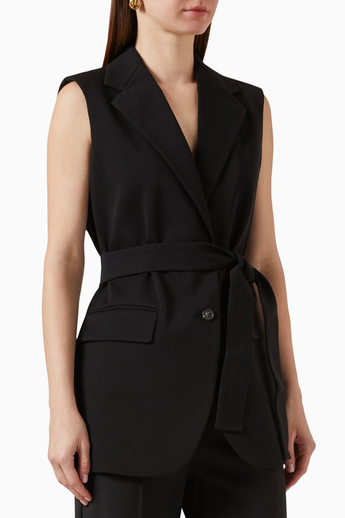 

Nido Belted Blazer in Cotton-blend, Black