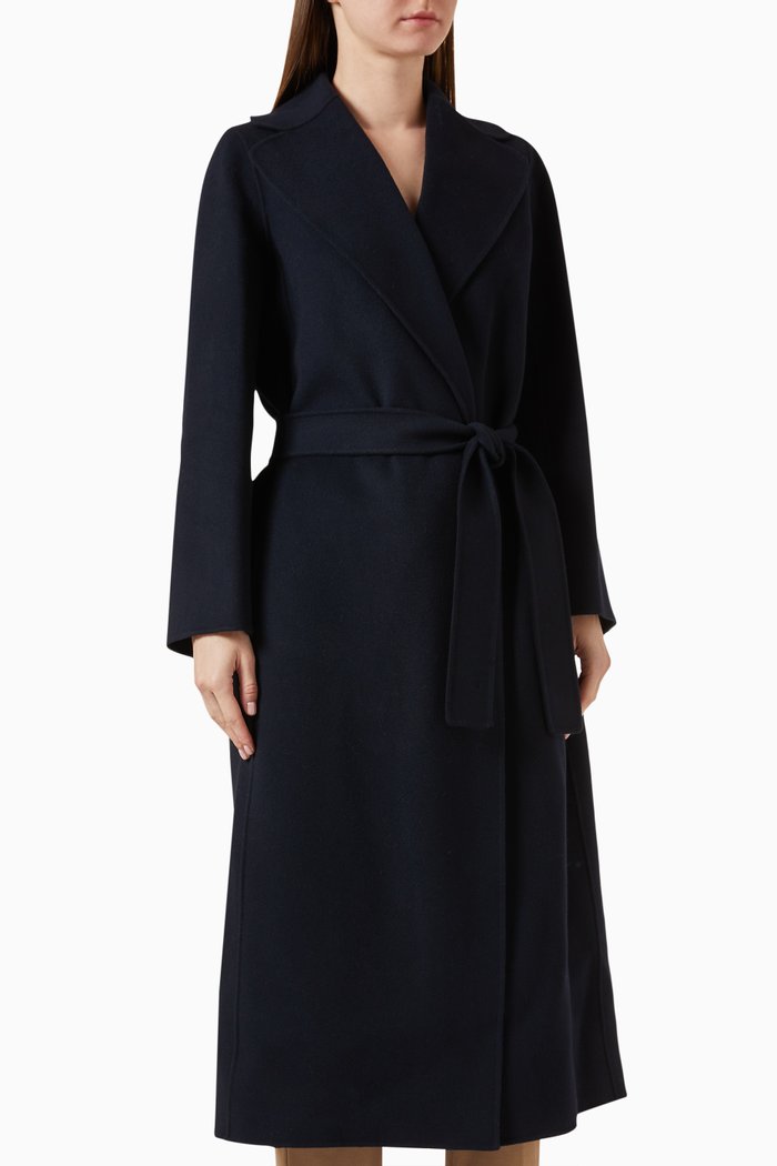 

Poldo Belted Coat in Wool, Blue