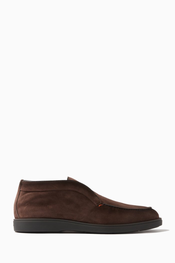 

Dragon Slip-on Desert Boots in Suede, Brown