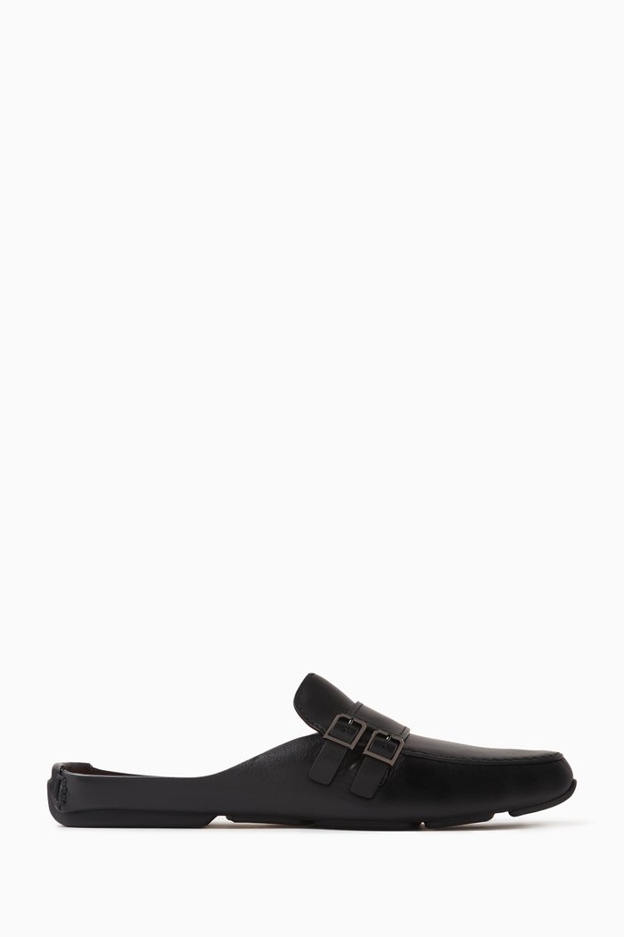 

Hamlet Double-buckle Sandals in Leather, Black