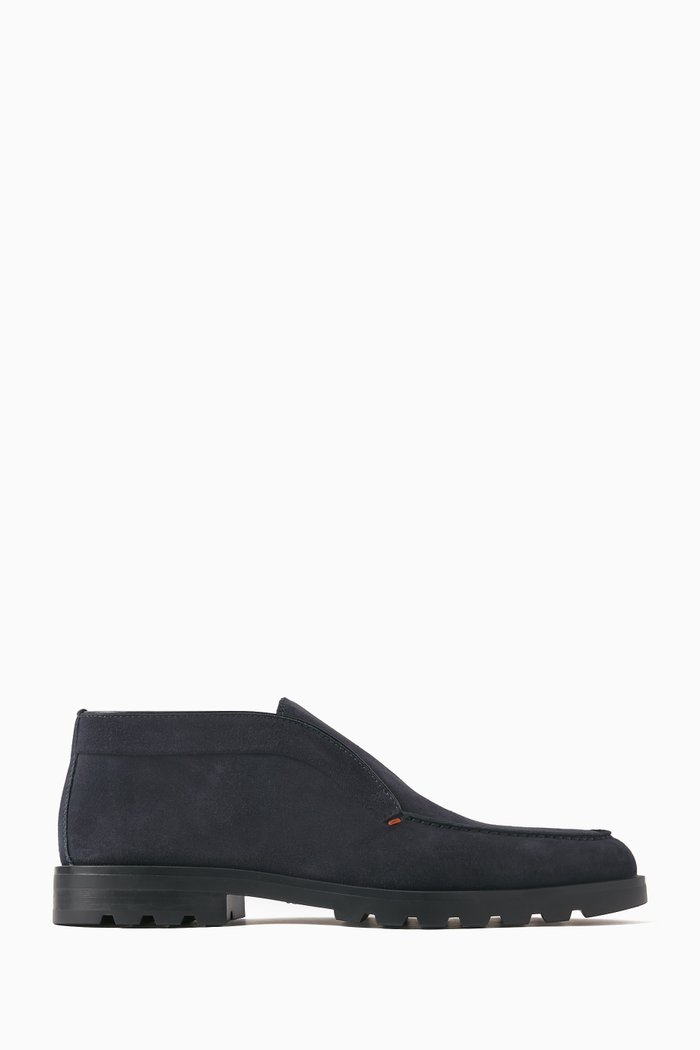 

Digits Slip-on Desert Boots in Suede, Blue
