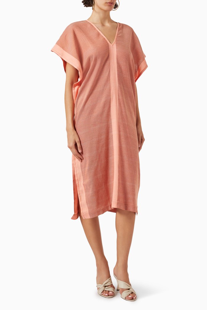 

Trancoso Tunic in Hand-loomed Fabric, Red