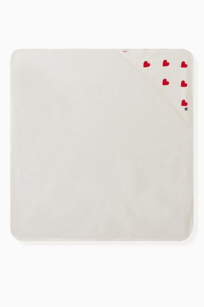 

Heart Print Bath Wrap in Cotton, Multicolour