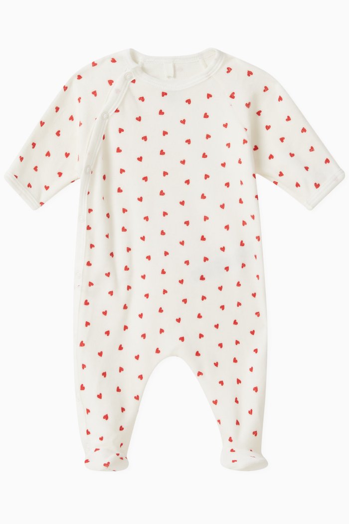 

Heart Pattern Pyjamas in Velour, Multicolour