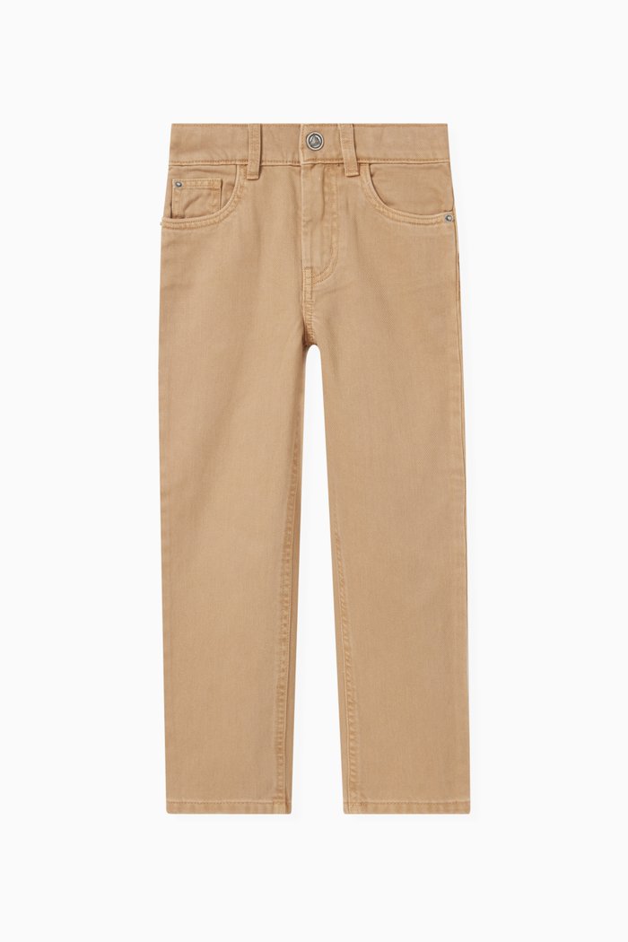 

Logo Denim Pants in Cotton-Lyocell Blend, Neutral