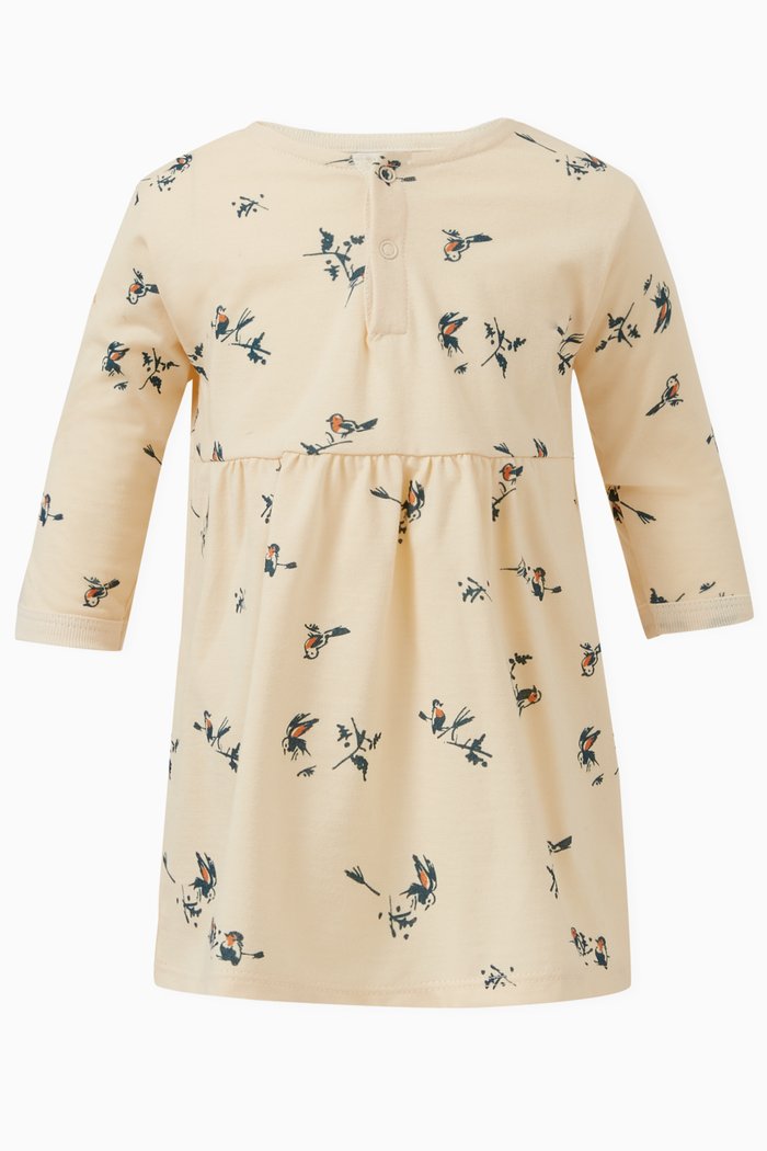 

Bird Print Dress in Jersey, Multicolour