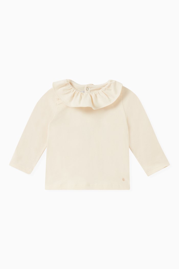 

Shawl Collar Blouse in Cotton, Neutral