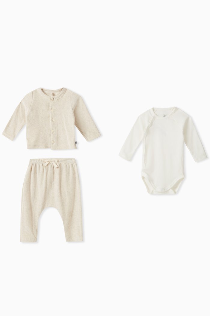 

Bodysuit, Top and Pants Set in Velour, Neutral