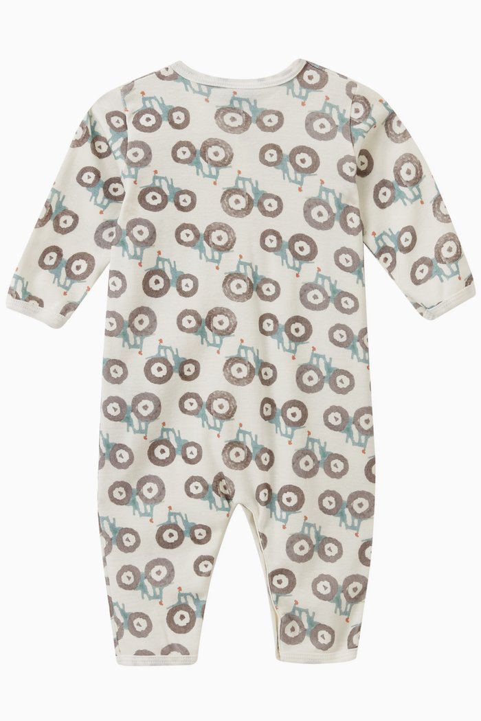 

Tractor Print Romper in Cotton, Multicolour