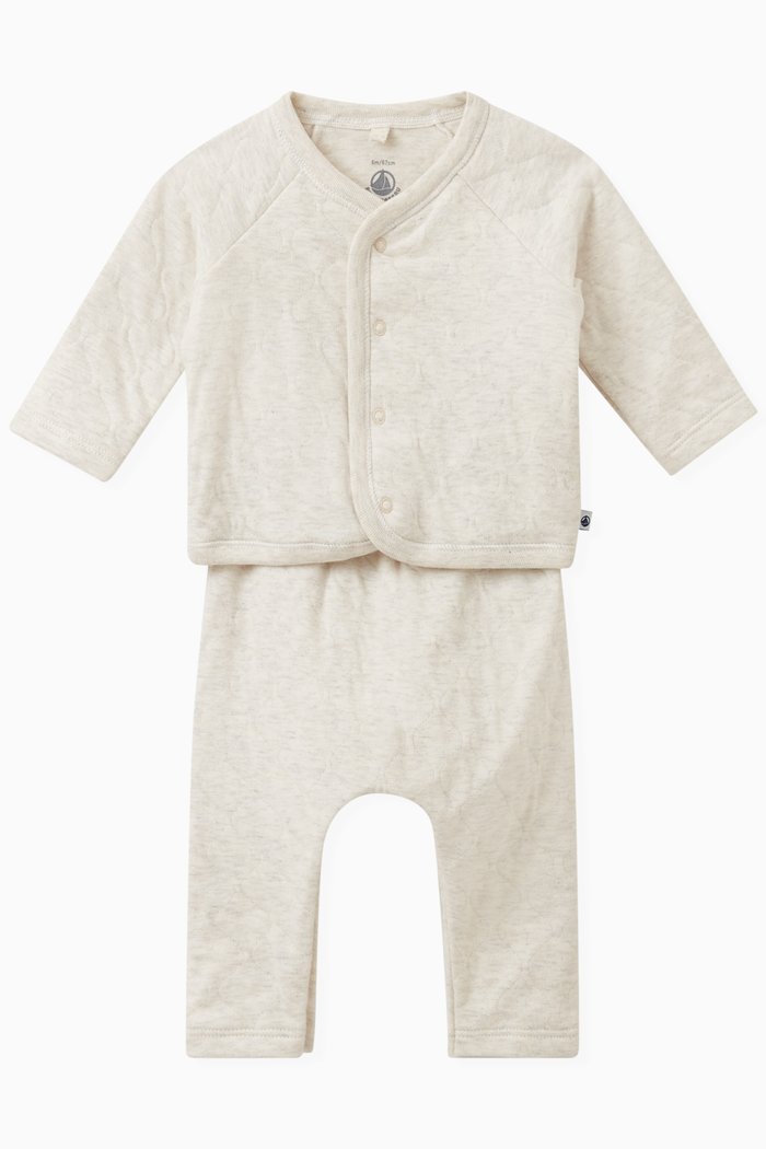 

Cardigan and Pants Set in Cotton, Neutral