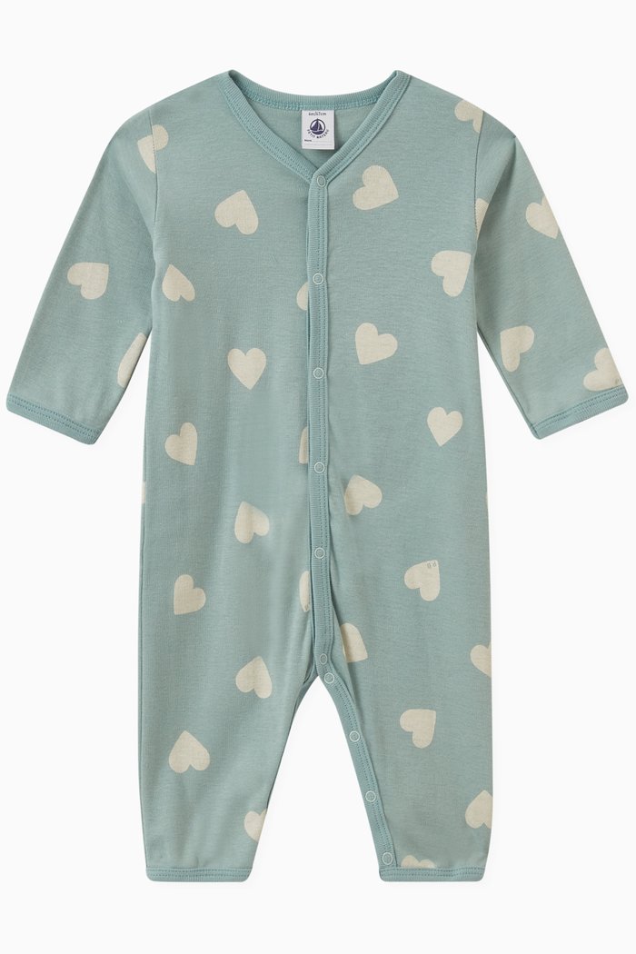 

Heart Print Romper in Cotton, Multicolour