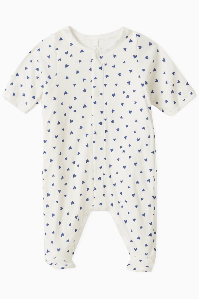 

Heart Print Sleepsuit in Cotton, Multicolour