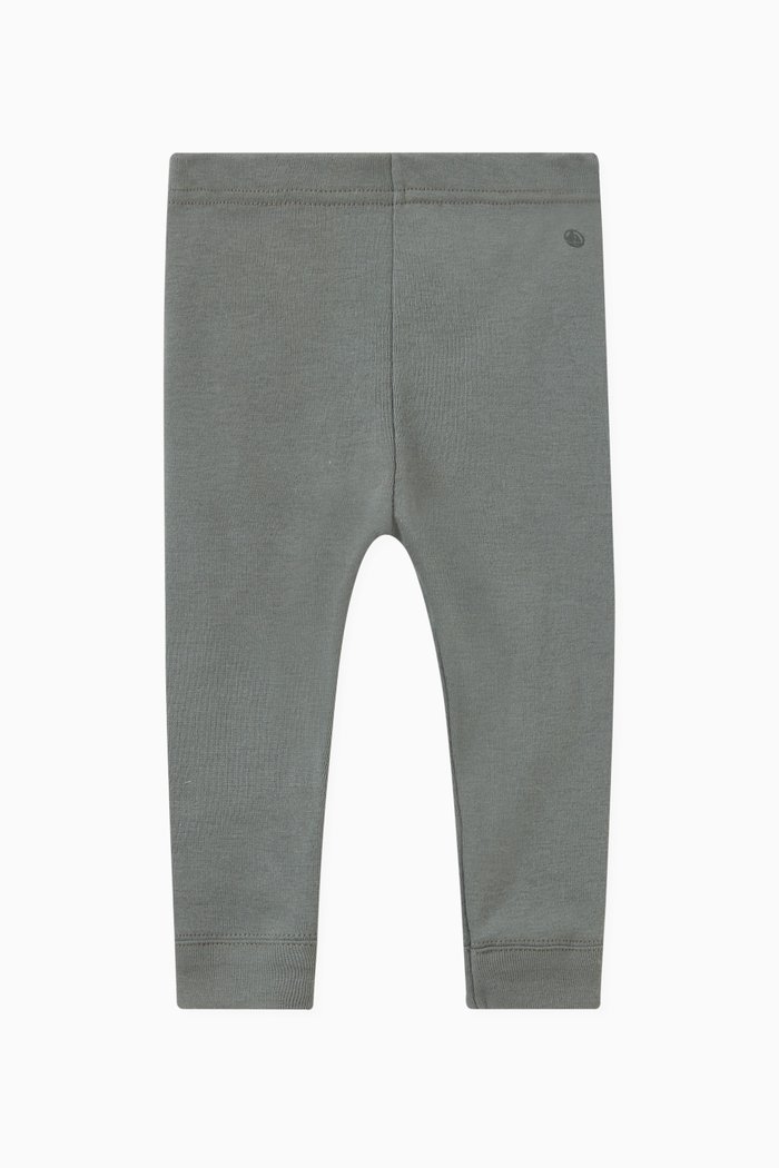 

Rib-Knit Leggings in Cotton, Green