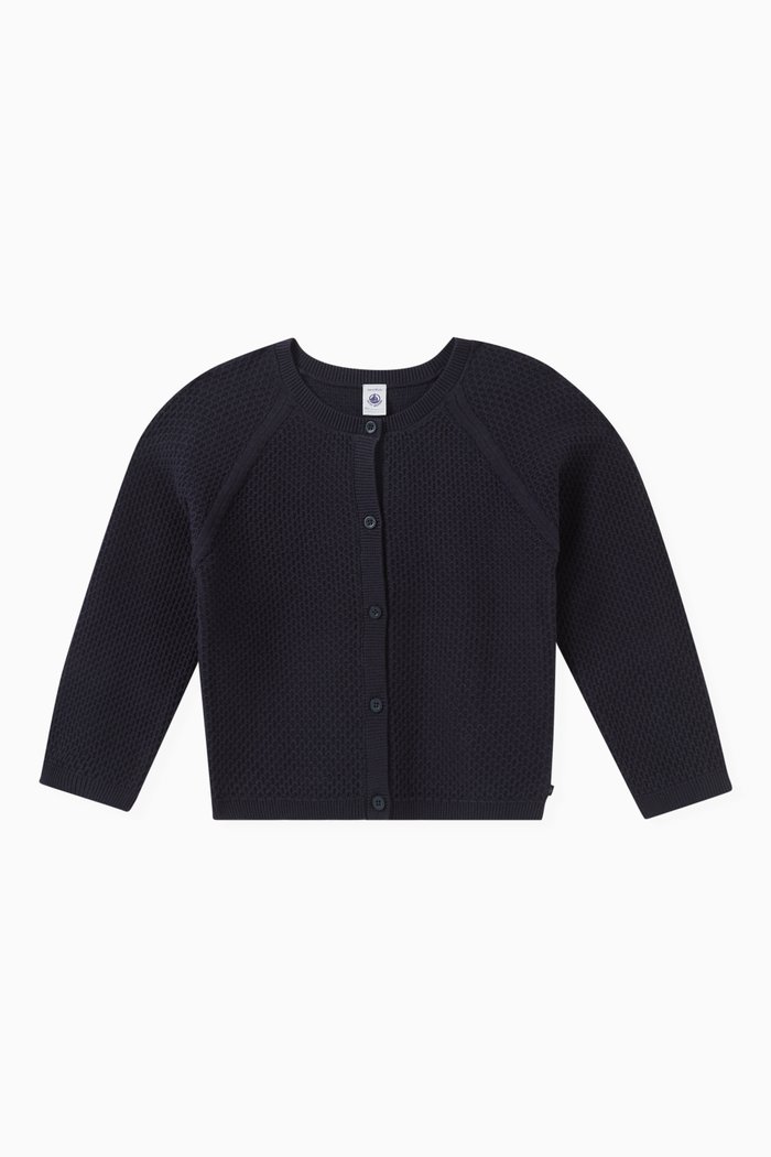 

Suzette Stitch Cardigan in Cotton, Blue