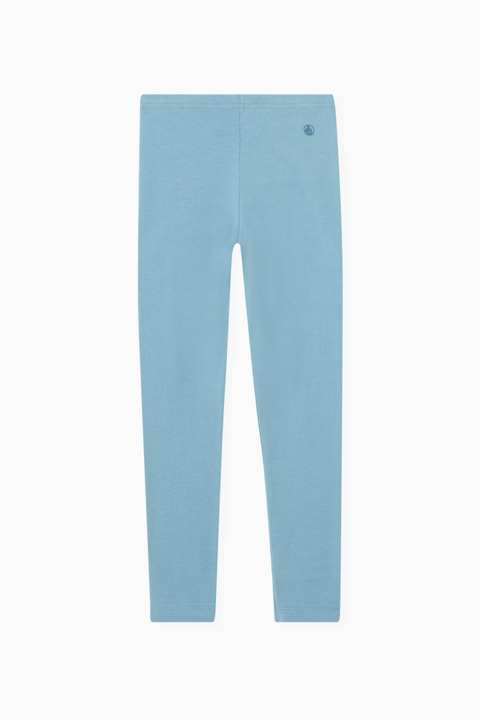

Embroidered Logo Leggings in Cotton-Blend, Blue