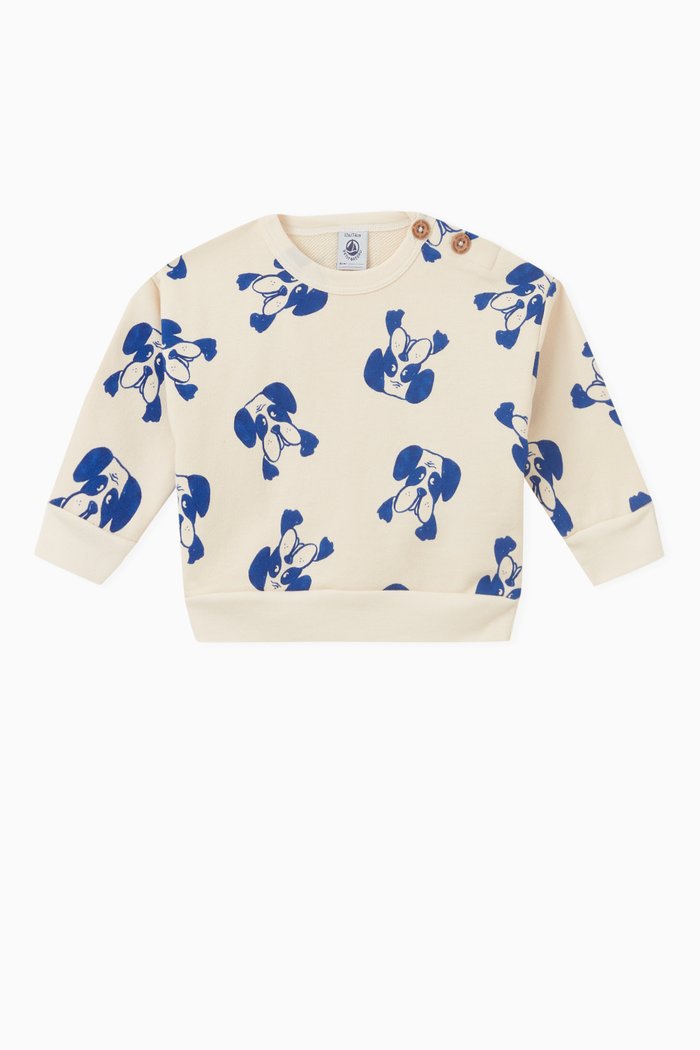 

Dog Print Sweatshirt in Cotton Fleece, Multicolour