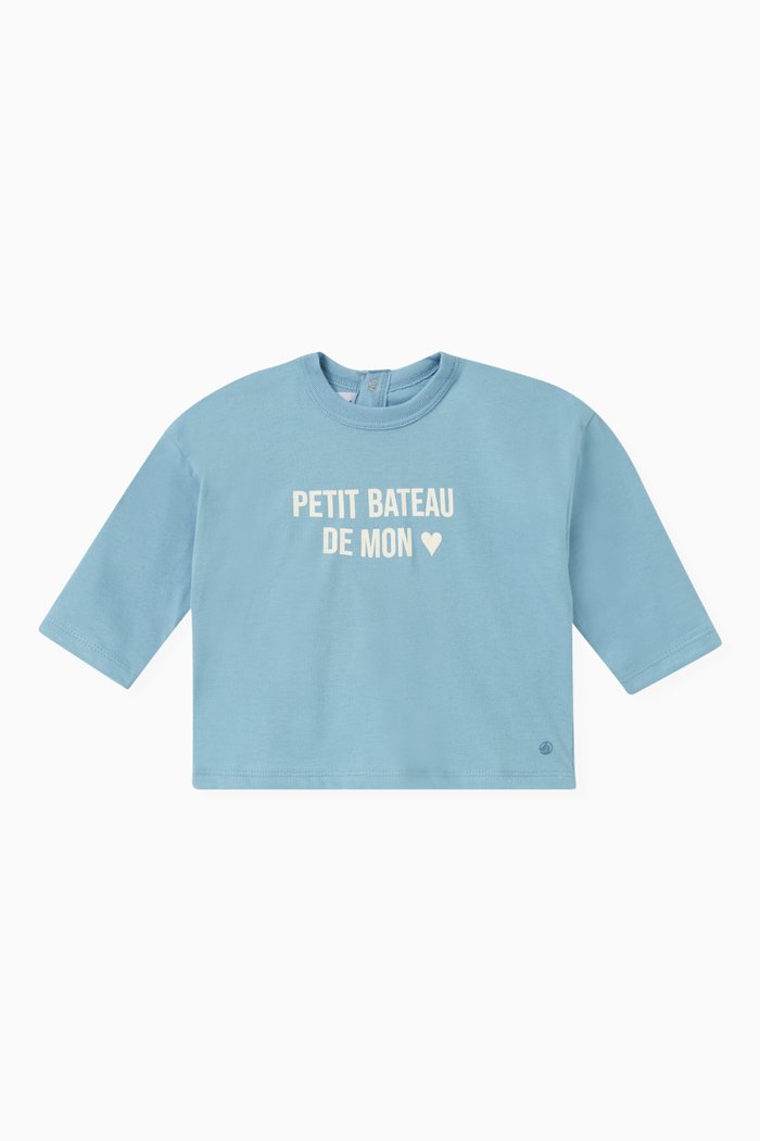 

Long Sleeved T-Shirt in Jersey, Blue
