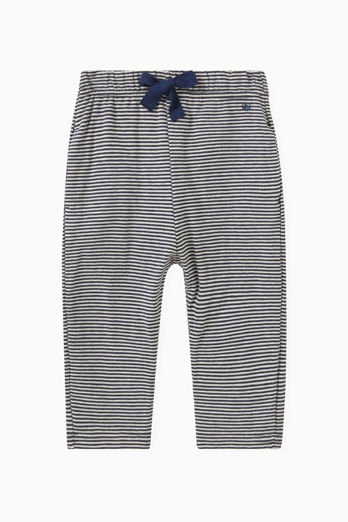 

Pinstriped Pants in Rib-Knit Cotton, Multicolour